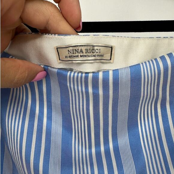 Nina Ricci Striped Silk Asymmetrical Length Skirt - Picture 5 of 8